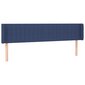 vidaXL gultas galvgalis ar LED, 183x16x78/88 cm, zils audums cena un informācija | Gultas | 220.lv