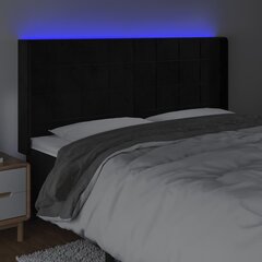 Изголовье со светодиодом, черное, 203x16x118/128 см цена и информация | Кровати | 220.lv