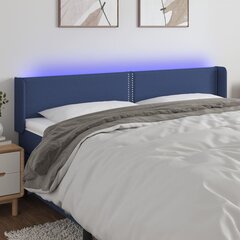 Изголовье со светодиодом, синее, 203x16x78/88см, ткань цена и информация | Кровати | 220.lv
