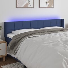 Изголовье со светодиодом, синее, 203x16x78/88см, ткань цена и информация | Кровати | 220.lv