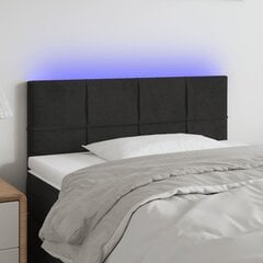 vidaXL gultas galvgalis ar LED, 80x5x78/88 cm, melns samts цена и информация | Кровати | 220.lv