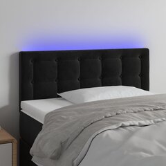 vidaXL gultas galvgalis ar LED, 80x5x78/88 cm, melns samts цена и информация | Кровати | 220.lv