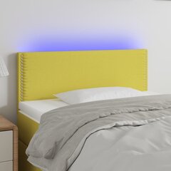 vidaXL gultas galvgalis ar LED, 80x5x78/88 cm, zaļš audums цена и информация | Кровати | 220.lv