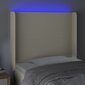 vidaXL gultas galvgalis ar LED, 83x16x118/128 cm, krēmkrāsas cena un informācija | Gultas | 220.lv