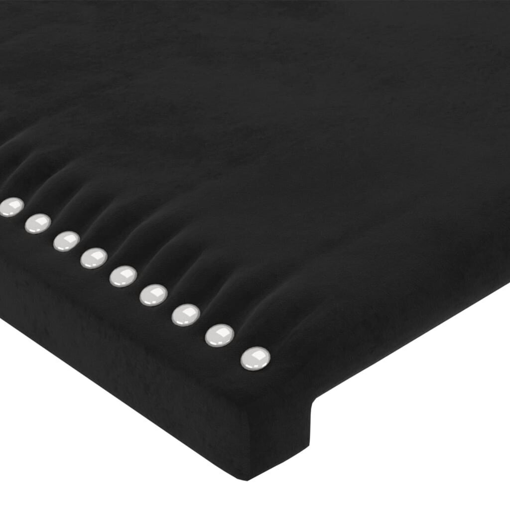 vidaXL gultas galvgalis ar LED, 83x16x118/128 cm, melns samts cena un informācija | Gultas | 220.lv