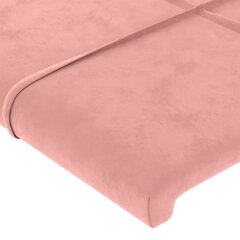vidaXL gultas galvgalis ar LED, 83x16x118/128 cm, rozā samts цена и информация | Кровати | 220.lv