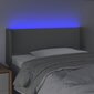 vidaXL gultas galvgalis ar LED, 83x16x78/88 cm, gaiši pelēks audums cena un informācija | Gultas | 220.lv
