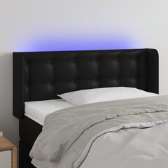Изголовье со светодиодом, черное, 83x16x78/88 см цена и информация | Кровати | 220.lv