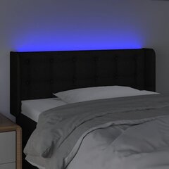 vidaXL gultas galvgalis ar LED, 83x16x78/88 cm, melns audums цена и информация | Кровати | 220.lv