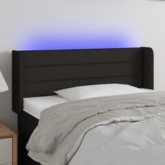 vidaXL gultas galvgalis ar LED, 83x16x78/88 cm, melns audums цена и информация | Кровати | 220.lv