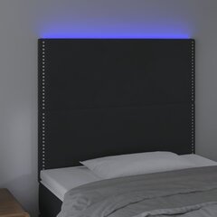 vidaXL gultas galvgalis ar LED, 90x5x118/128 cm, melns samts цена и информация | Кровати | 220.lv