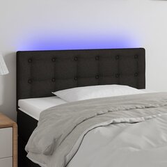 vidaXL gultas galvgalis ar LED, 90x5x78/88 cm, melns audums cena un informācija | Gultas | 220.lv