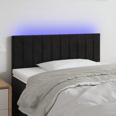 vidaXL gultas galvgalis ar LED, 90x5x78/88 cm, melns samts цена и информация | Кровати | 220.lv