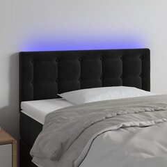 vidaXL gultas galvgalis ar LED, 90x5x78/88 cm, melns samts цена и информация | Кровати | 220.lv