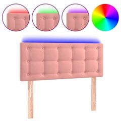 vidaXL gultas galvgalis ar LED, 90x5x78/88 cm, rozā samts цена и информация | Кровати | 220.lv