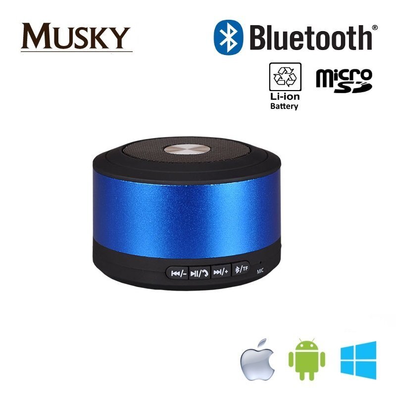 Musky M-BT01-BL Bluetooth 3.0 Universāls super skaļš skaļrunis Micro SD/Aux Zils cena un informācija | Skaļruņi | 220.lv