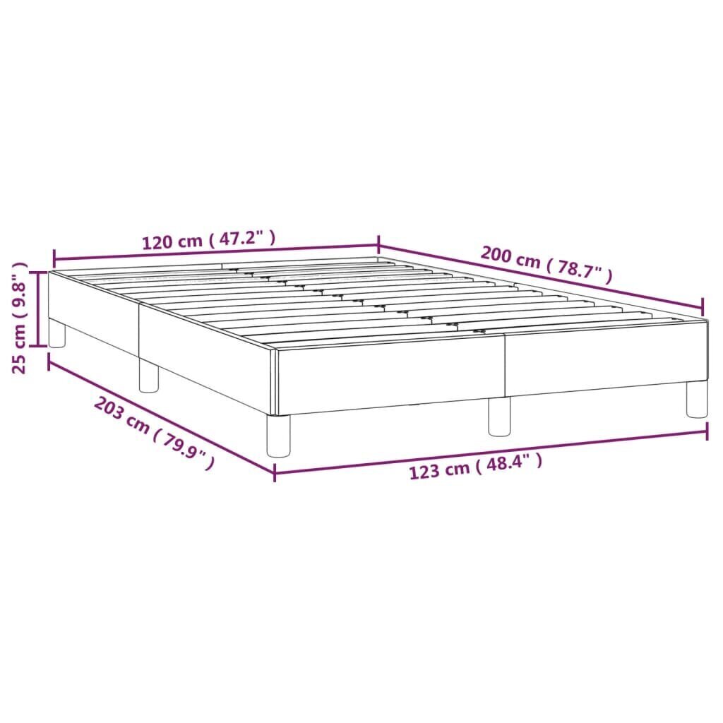 vidaXL gultas rāmis, kapučīno krāsas, 120x200 cm, mākslīgā āda cena un informācija | Gultas | 220.lv