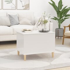 vidaXL kafijas galdiņš, spīdīgi balta, 60x44,5x45 cm cena un informācija | Žurnālgaldiņi | 220.lv