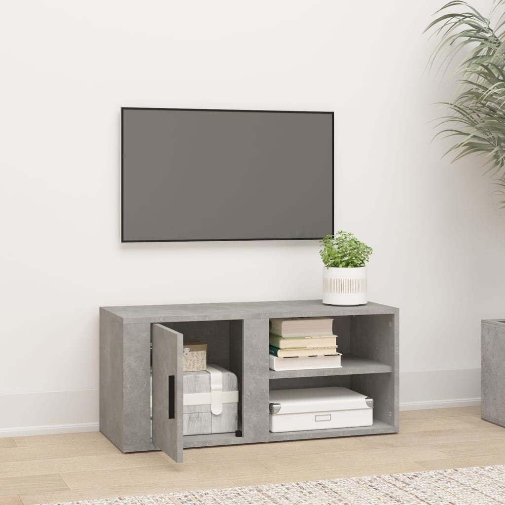 vidaXL TV skapītis, betona pelēks, 80x31,5x36 cm, inženierijas koks cena un informācija | TV galdiņi | 220.lv
