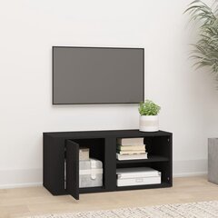 vidaXL TV skapītis, melns, 80x31,5x36 cm, inženierijas koks цена и информация | Тумбы под телевизор | 220.lv