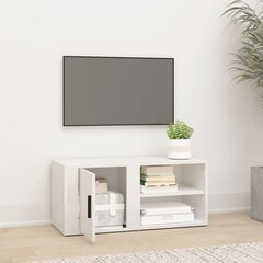 vidaXL TV skapītis, spīdīgi balta, 80x31,5x36 cm, inženierijas koks цена и информация | Тумбы под телевизор | 220.lv