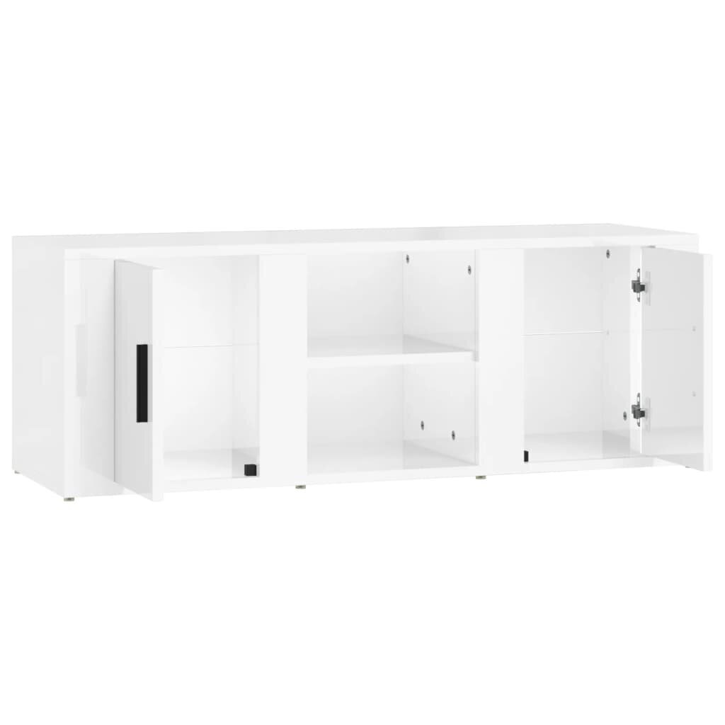 vidaXL TV skapītis, spīdīgi balts, 100x31,5x35 cm, inženierijas koks cena un informācija | TV galdiņi | 220.lv
