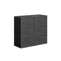 Набор из 6 коробок для обуви. черный цвет цена и информация | Ящики для вещей | 220.lv