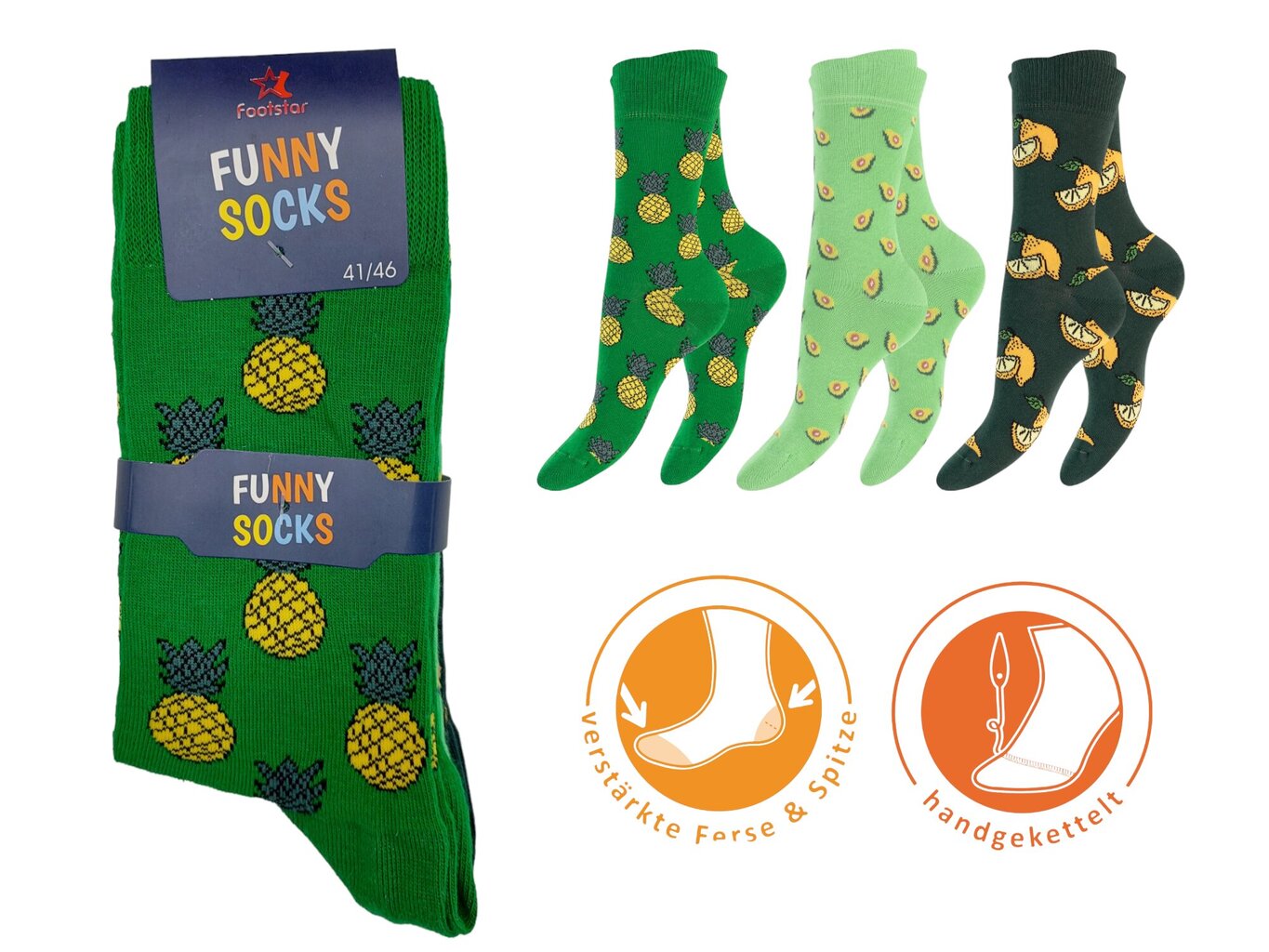 Unisex krāsainas zeķes Footstar Funny Socks 79045, 3 pāri цена и информация | Vīriešu zeķes | 220.lv