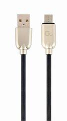 Gembird USB Male - Micro USB Male Premium rubber 2m Black cena un informācija | Kabeļi un vadi | 220.lv