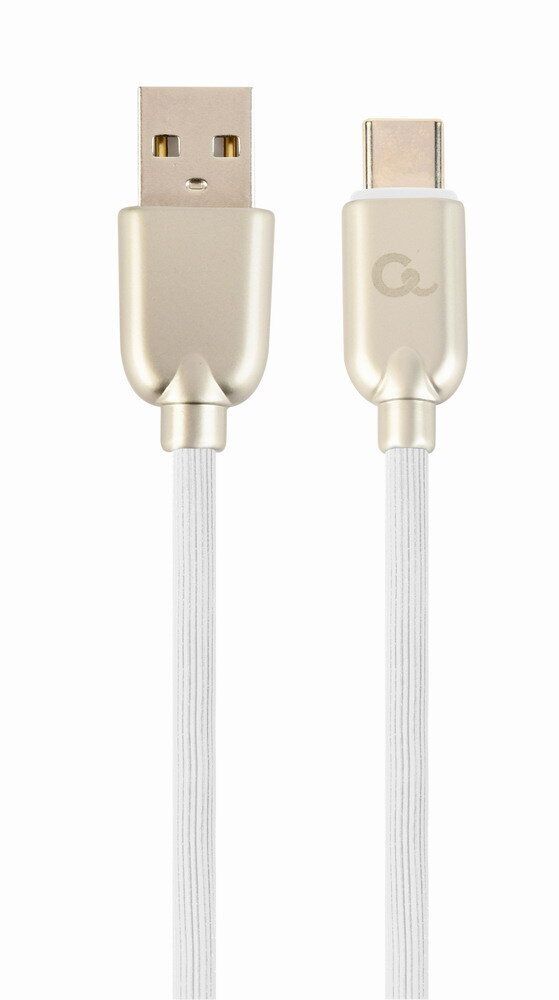 Gembird USB Male - Micro USB Male Premium rubber 2m White cena un informācija | Kabeļi un vadi | 220.lv
