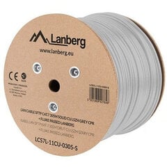 Жесткий сетевой кабель UTP кат. 6е Lanberg цена и информация | Кабели и провода | 220.lv