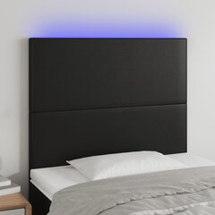 Изголовье со светодиодом, черное, 80x5x118/128 см цена и информация | Кровати | 220.lv