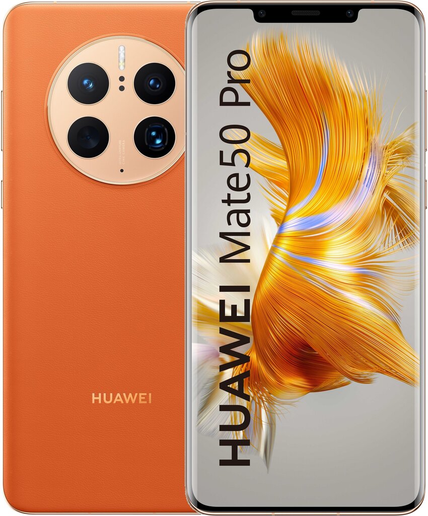 Huawei Mate 50 Pro 8/256GB Dual SIM 51097GNK Orange cena un informācija | Mobilie telefoni | 220.lv