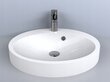 Ovāla izlietne no lieta marmora 55x45 cm DEVON, balta, 10 gadu garantija цена и информация | Izlietnes | 220.lv
