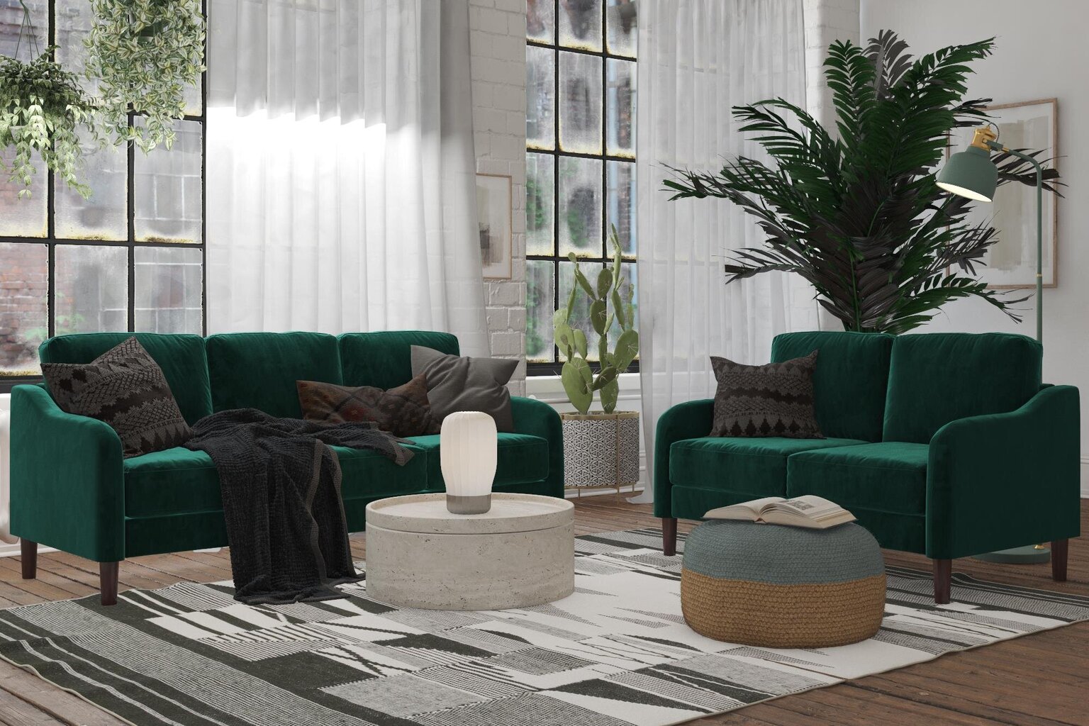 Dīvāns Marbella Loveseat, zaļš cena un informācija | Dīvāni | 220.lv