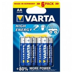 Baterijas Varta High Energy, 6 gab. cena un informācija | Baterijas | 220.lv