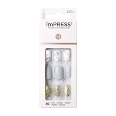 Накладные ногти imPRESS Press-On Manicure Bare But Butter Short Nails Knock Out, 30 шт., размер S цена и информация | Средства для маникюра и педикюра | 220.lv