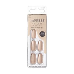 Pielīmējami nagi imPRESS Press-On Manicure Bare But Butter Short Nails Latte, 30 gab., M izmērs цена и информация | Средства для маникюра и педикюра | 220.lv