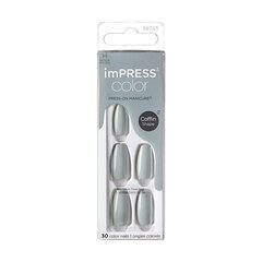 Накладные ногти imPRESS Press-On Manicure Bare But Butter Short Nails Green, 30 шт., размер M цена и информация | Средства для маникюра и педикюра | 220.lv