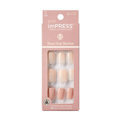 Накладные ногти imPRESS Press-On Manicure Bare But Butter Short Nails Nude, 30 шт., размер S цена и информация | Средства для маникюра и педикюра | 220.lv