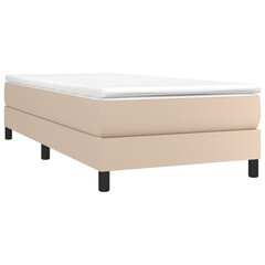 vidaXL atsperu gulta ar matraci, kapučīno, 90x190 cm, mākslīgā āda цена и информация | Кровати | 220.lv