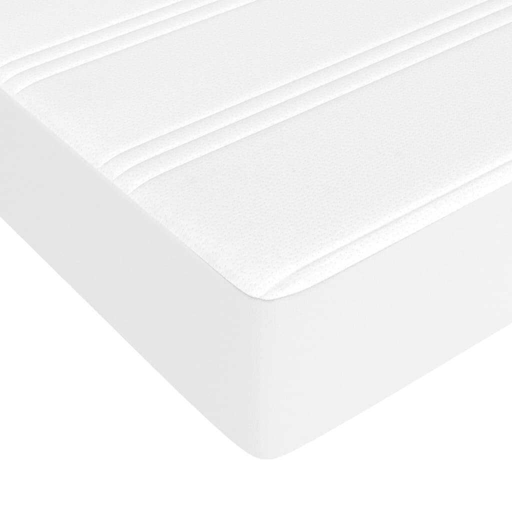 vidaXL atsperu gulta ar matraci, balts, 140x190 cm, mākslīgā āda cena un informācija | Gultas | 220.lv