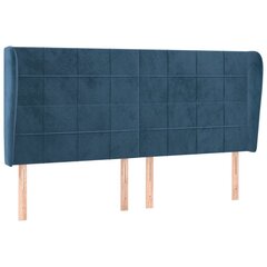 vidaXL galvgalis ar malām, 203x23x118/128 cm, tumši zils samts цена и информация | Кровати | 220.lv