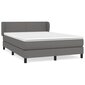 vidaXL atsperu gulta ar matraci, pelēka, 140x190 cm, mākslīgā āda цена и информация | Gultas | 220.lv