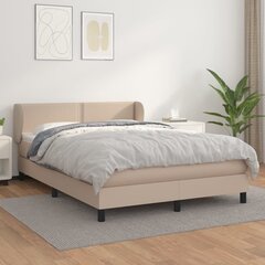 vidaXL atsperu gulta ar matraci, kapučīno, 140x190 cm, mākslīgā āda цена и информация | Кровати | 220.lv