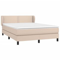 vidaXL atsperu gulta ar matraci, kapučīno, 140x190 cm, mākslīgā āda цена и информация | Кровати | 220.lv