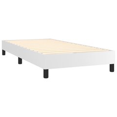 vidaXL atsperu gulta ar matraci, balta, 100x200 cm, mākslīgā āda cena un informācija | Gultas | 220.lv