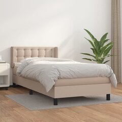 vidaXL atsperu gulta ar matraci, kapučīno, 90x190 cm, mākslīgā āda цена и информация | Кровати | 220.lv