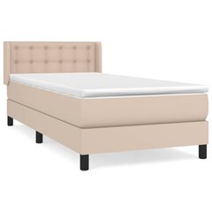 vidaXL atsperu gulta ar matraci, kapučīno, 100x200 cm, mākslīgā āda цена и информация | Кровати | 220.lv