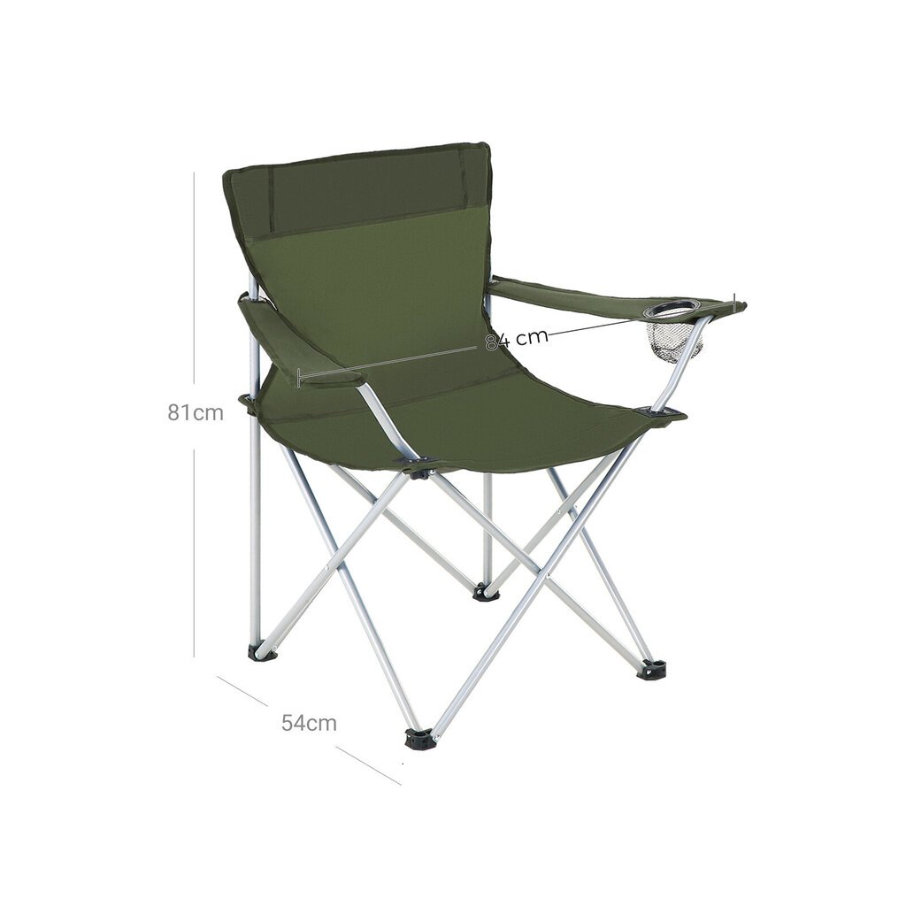 Kempinga krēsli, 2 gab., zaļš cena un informācija |  Tūrisma mēbeles | 220.lv
